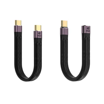 USB 4.0 Gen3 Typ C Mužské/Ženské Typu C Muž Flexibilný Dátový Kábel 40Gpbs 100W