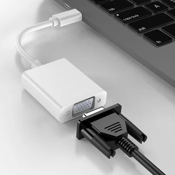 USB-C na VGA Adaptér, USB 31 Typu C, USB-C Žien VGA Usb A Adaptér pre Notebook (Strieborný)