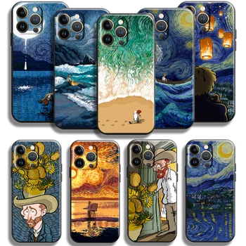 Van Gogh, Hviezdna Noc Telefón puzdro Pre iPhone 14 13 12 11 Pro Max Mini X XR XS Max SE2 6 6 7 8 Plus Funda Plnú Ochranu