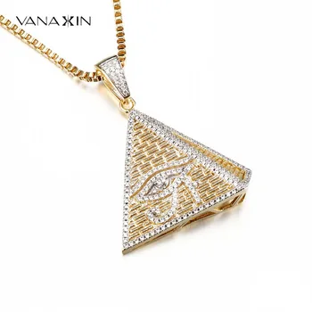 VANAXIN Hip Hop Pyramídy Eye Of Horus Prívesok Náhrdelník Šperky Pre Ženy Muži